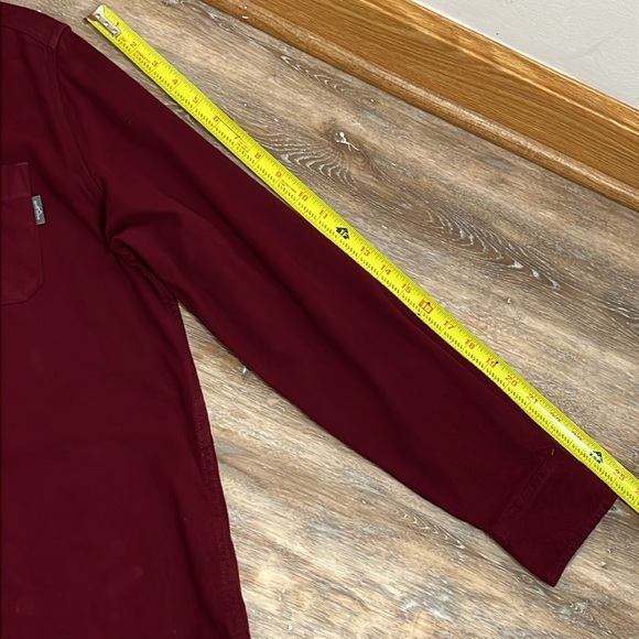 Eddie Bauer Cotton Flannel Men's Shirt Size L Maroon Red Long Sleeve Button Up - Picture 11 of 14